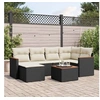 Image de Salon de Jardin avec Coussins 7 pcs, Canapés de Terrasse, Ensemble de Meubles de Patio, Mobilier d'Extérieur, Noir 3258584