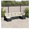 Image de Salon de Jardin avec Coussins 7 pcs, Canapés de Terrasse, Ensemble de Meubles de Patio, Mobilier d'Extérieur, Noir 3258591