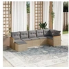 Image de Salon de jardin modulable 7 pieces resine tressee 7 personnes 62.0 x 62 x 69 cm beige