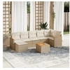 Image de Salon de jardin modulable 8 pieces resine tressee beige 62.0 x 62 x 69 cm 7 personnes