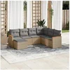 Image de Salon de Jardin avec Coussins 7 pcs, Canapés de Terrasse, Ensemble de Meubles de Patio, Mobilier d'Extérieur, Beige 3258608