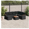 Image de 8-delige Loungeset met kussens poly rattan zwart3258611