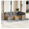 Image de Salon de jardin modulable resine tressee 8 pieces beige 7 personnes