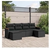 Image de Salon de Jardin avec Coussins 6 pcs, Canapés de Terrasse, Ensemble de Meubles de Patio, Mobilier d'Extérieur, Noir 3258618