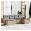 Image de Salon de Jardin avec Coussins 6 pcs, Canapés de Terrasse, Ensemble de Meubles de Patio, Mobilier d'Extérieur, Beige 3258622