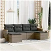 Image de Salon de Jardin avec Coussins 6 pcs, Canapés de Terrasse, Ensemble de Meubles de Patio, Mobilier d'Extérieur, Gris 3258623