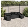 Image de Salon de Jardin avec Coussins 7 pcs, Canapés de Terrasse, Ensemble de Meubles de Patio, Mobilier d'Extérieur, Noir 3258632