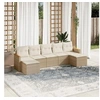 Image de Salon de jardin modulable - Lot de 7 pièces - Résine tressée - 7 personnes - Beige