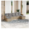 Image de Salon de Jardin avec Coussins 7 pcs, Canapés de Terrasse, Ensemble de Meubles de Patio, Mobilier d'Extérieur, Beige 3258636