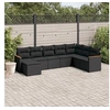 Image de 8-delige Loungeset met kussens poly rattan zwart3258646