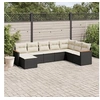 Image de Salon de Jardin avec Coussins 8 pcs, Canapés de Terrasse, Ensemble de Meubles de Patio, Mobilier d'Extérieur, Noir 3258647
