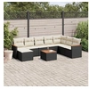 Image de Salon de jardin modulable rotin noir 9 pieces 8 personnes