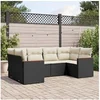 Image de Salon de Jardin avec Coussins 6 pcs, Canapés de Terrasse, Ensemble de Meubles de Patio, Mobilier d'Extérieur, Noir 3258661