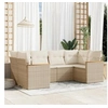 Image de Salon de jardin modulable resine tressee 6 pieces beige 62.0 x 62 x 69 cm 6 personnes