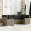 Image de Salon de Jardin avec Coussins 6 pcs, Canapés de Terrasse, Ensemble de Meubles de Patio, Mobilier d'Extérieur, Gris 3258665
