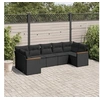 Image de Salon de Jardin avec Coussins 7 pcs, Canapés de Terrasse, Ensemble de Meubles de Patio, Mobilier d'Extérieur, Noir 3258667