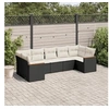 Image de Salon de Jardin avec Coussins 7 pcs, Canapés de Terrasse, Ensemble de Meubles de Patio, Mobilier d'Extérieur, Noir 3258668