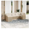 Image de Salon de Jardin avec Coussins 7 pcs, Canapés de Terrasse, Ensemble de Meubles de Patio, Mobilier d'Extérieur, Beige 3258670