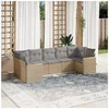Image de Salon de jardin modulable resine tressee 7 pieces beige 62.0 x 62 x 69 cm 7 personnes