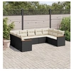 Image de Salon de Jardin avec Coussins 9 pcs, Canapés de Terrasse, Ensemble de Meubles de Patio, Mobilier d'Extérieur, Noir 3258675