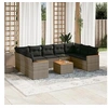Image de Salon de Jardin avec Coussins 10 pcs, Canapés de Terrasse, Ensemble de Meubles de Patio, Mobilier d'Extérieur, Gris 3258686