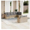 Image de Salon de Jardin avec Coussins 9 pcs, Canapés de Terrasse, Ensemble de Meubles de Patio, Mobilier d'Extérieur, Beige 3258692