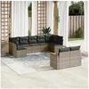 Image de Salon de Jardin avec Coussins 9 pcs, Canapés de Terrasse, Ensemble de Meubles de Patio, Mobilier d'Extérieur, Gris 3258693