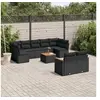 Image de Salon de Jardin avec Coussins 10 pcs, Canapés de Terrasse, Ensemble de Meubles de Patio, Mobilier d'Extérieur, Noir 3258695