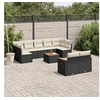 Image de Salon de Jardin avec Coussins 10 pcs, Canapés de Terrasse, Ensemble de Meubles de Patio, Mobilier d'Extérieur, Noir 3258696