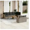 Image de Salon de Jardin avec Coussins 10 pcs, Canapés de Terrasse, Ensemble de Meubles de Patio, Mobilier d'Extérieur, Gris 3258700