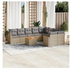 Image de Salon de jardin modulable 9 personnes rotin 10 pieces 62 x 62 x 69 cm beige