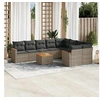 Image de Salon de Jardin avec Coussins 10 pcs, Canapés de Terrasse, Ensemble de Meubles de Patio, Mobilier d'Extérieur, Gris 3258714