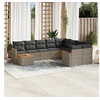Image de Salon de Jardin avec Coussins 10 pcs, Canapés de Terrasse, Ensemble de Meubles de Patio, Mobilier d'Extérieur, Gris 3258721
