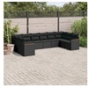 Image de Salon de Jardin avec Coussins 10 pcs, Canapés de Terrasse, Ensemble de Meubles de Patio, Mobilier d'Extérieur, Noir 3258723