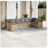 Image de Salon de jardin modulable beige 10 personnes 10 pieces 62.0 x 62 x 69 cm resine tressee