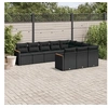 Image de Salon de Jardin avec Coussins 10 pcs, Canapés de Terrasse, Ensemble de Meubles de Patio, Mobilier d'Extérieur, Noir 3258737
