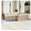 Image de Salon de Jardin avec Coussins 10 pcs, Canapés de Terrasse, Ensemble de Meubles de Patio, Mobilier d'Extérieur, Beige 3258740