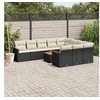 Image de Salon de Jardin avec Coussins 11 pcs, Canapés de Terrasse, Ensemble de Meubles de Patio, Mobilier d'Extérieur, Noir 3258745