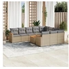 Image de Salon de jardin modulable - Lot de 11 pièces - Résine tressée beige - 10 personnes