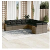 Image de Salon de Jardin avec Coussins 10 pcs, Canapés de Terrasse, Ensemble de Meubles de Patio, Mobilier d'Extérieur, Gris 3258756