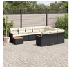 Image de Salon de Jardin avec Coussins 11 pcs, Canapés de Terrasse, Ensemble de Meubles de Patio, Mobilier d'Extérieur, Noir 3258766