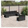 Image de Salon de Jardin avec Coussins 9 pcs, Canapés de Terrasse, Ensemble de Meubles de Patio, Mobilier d'Extérieur, Noir 3258772