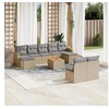 Image de Salon de jardin modulable - Lot de 10 pieces - Rotin - Beige - 9 personnes