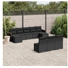 Image de Salon de Jardin avec Coussins 10 pcs, Canapés de Terrasse, Ensemble de Meubles de Patio, Mobilier d'Extérieur, Noir 3258786