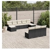 Image de Salon de Jardin avec Coussins 10 pcs, Canapés de Terrasse, Ensemble de Meubles de Patio, Mobilier d'Extérieur, Noir 3258787