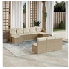 Image de Salon de jardin modulable resine tressee beige 10 pieces 55 x 62 x 69 cm 10 personnes