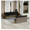 Image de Salon de Jardin avec Coussins 10 pcs, Canapés de Terrasse, Ensemble de Meubles de Patio, Mobilier d'Extérieur, Gris 3258791