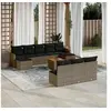 Image de Salon de Jardin avec Coussins 11 pcs, Canapés de Terrasse, Ensemble de Meubles de Patio, Mobilier d'Extérieur, Gris 3258798