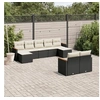 Image de Salon de Jardin avec Coussins 9 pcs, Canapés de Terrasse, Ensemble de Meubles de Patio, Mobilier d'Extérieur, Noir 3258801