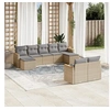 Image de Salon de Jardin avec Coussins 9 pcs, Canapés de Terrasse, Ensemble de Meubles de Patio, Mobilier d'Extérieur, Beige 3258804